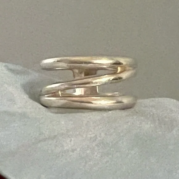 Tiffany & Co. Sterling Diagonal Ring, size 6 1/2